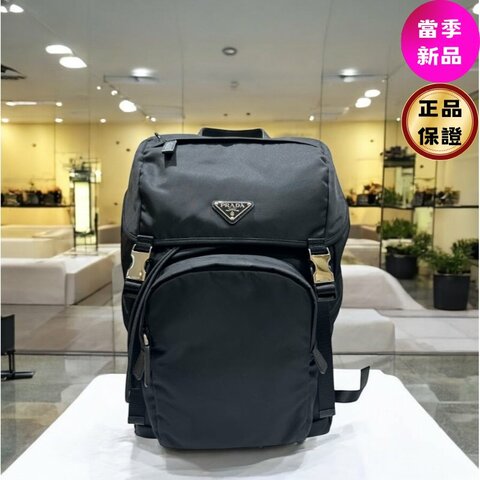 ✨2026季度全新✨Prada 2VZ135 再生尼龍及Saffiano皮革背包 黑色