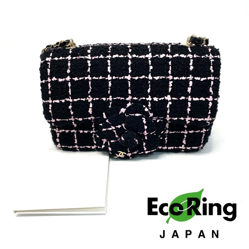 △ Chanel 香奈兒 Black Pink Tweed Check Gold-tone Metal Chain Flap Bag 黑粉色斜紋軟呢格紋金色金屬鏈條肩揹袋 AA9215 - 247015003-0