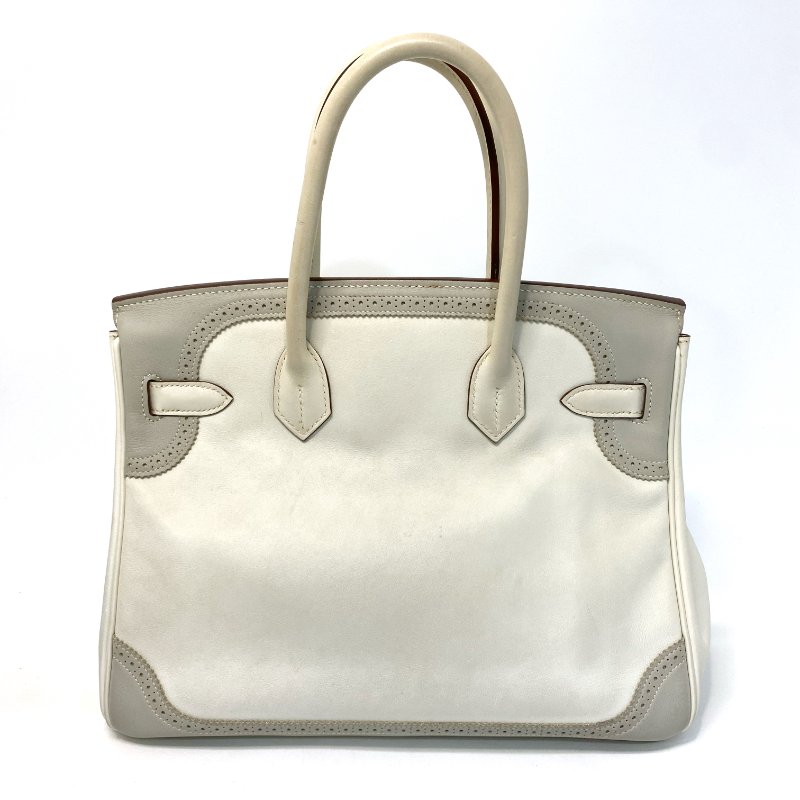 △ Hermes 愛馬仕 Birkin 30 Ghillies White Grey Swift Calfskin Palladium-plated Hardware Handbag Stamp[P] 白灰色滑面小牛皮銀扣手袋 [P]刻 - 247015365-2