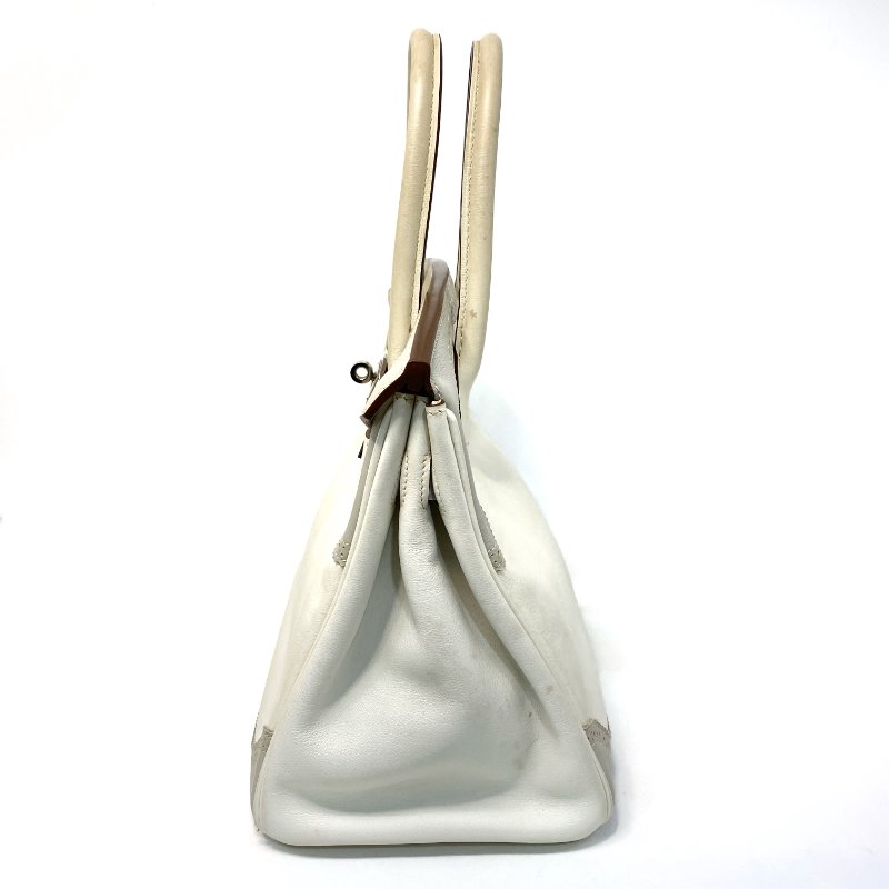 △ Hermes 愛馬仕 Birkin 30 Ghillies White Grey Swift Calfskin Palladium-plated Hardware Handbag Stamp[P] 白灰色滑面小牛皮銀扣手袋 [P]刻 - 247015365-4