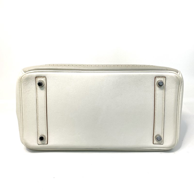 △ Hermes 愛馬仕 Birkin 30 Ghillies White Grey Swift Calfskin Palladium-plated Hardware Handbag Stamp[P] 白灰色滑面小牛皮銀扣手袋 [P]刻 - 247015365-6