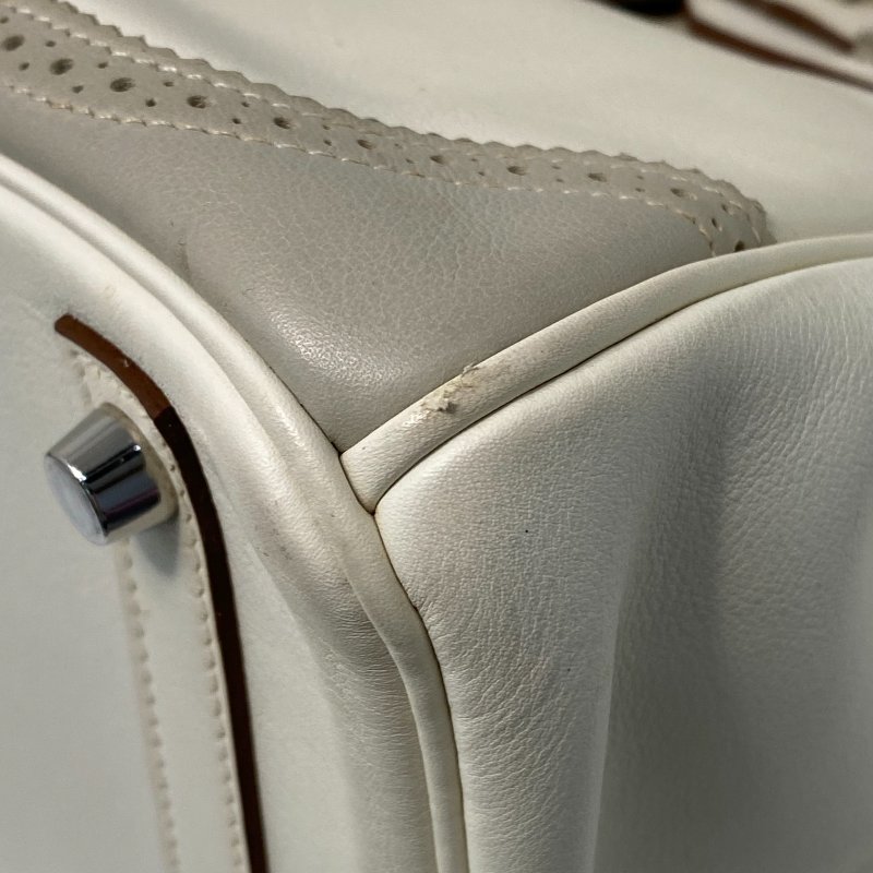 △ Hermes 愛馬仕 Birkin 30 Ghillies White Grey Swift Calfskin Palladium-plated Hardware Handbag Stamp[P] 白灰色滑面小牛皮銀扣手袋 [P]刻 - 247015365-8