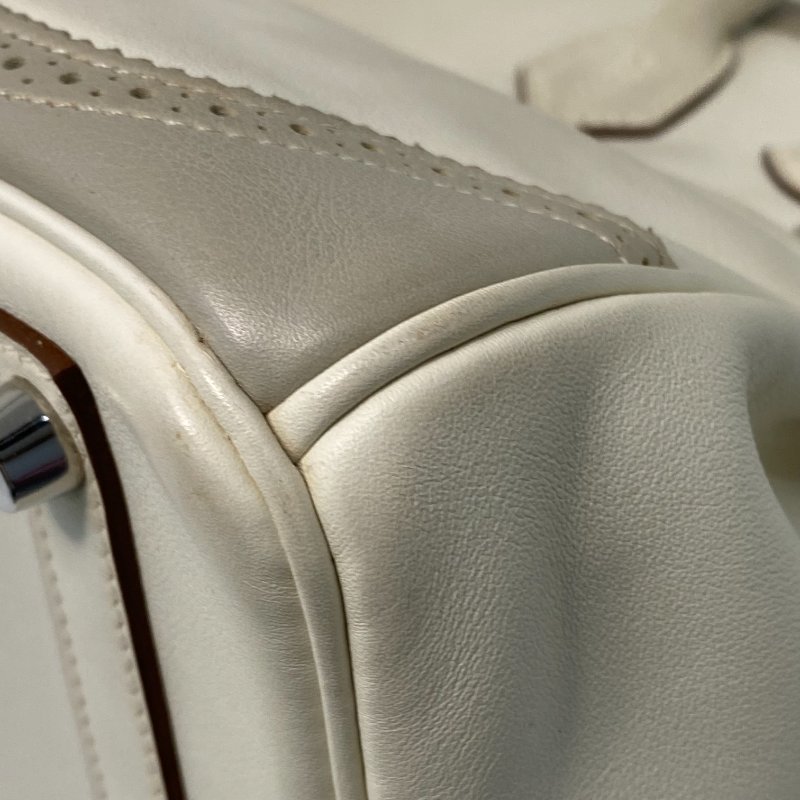 △ Hermes 愛馬仕 Birkin 30 Ghillies White Grey Swift Calfskin Palladium-plated Hardware Handbag Stamp[P] 白灰色滑面小牛皮銀扣手袋 [P]刻 - 247015365-10
