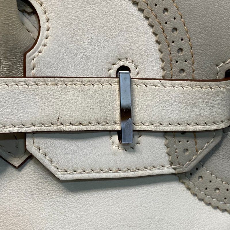 △ Hermes 愛馬仕 Birkin 30 Ghillies White Grey Swift Calfskin Palladium-plated Hardware Handbag Stamp[P] 白灰色滑面小牛皮銀扣手袋 [P]刻 - 247015365-14