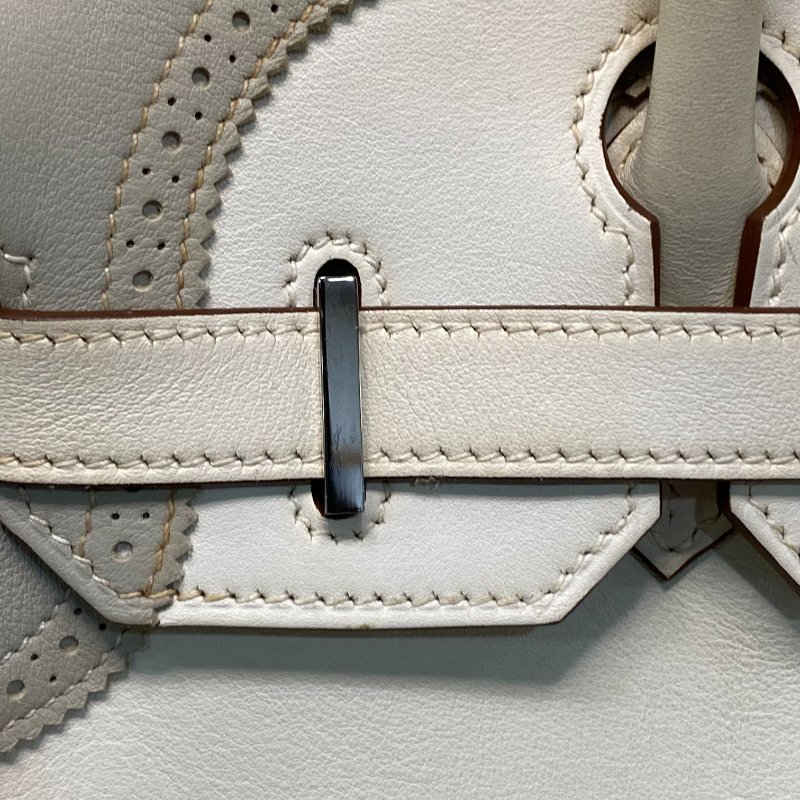 △ Hermes 愛馬仕 Birkin 30 Ghillies White Grey Swift Calfskin Palladium-plated Hardware Handbag Stamp[P] 白灰色滑面小牛皮銀扣手袋 [P]刻 - 247015365-15