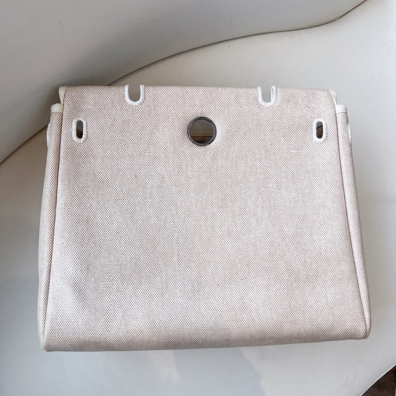 HERMES 棕拼黑帆布HERBAG31-12