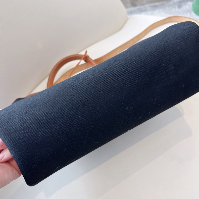 HERMES 棕拼黑帆布HERBAG31-13