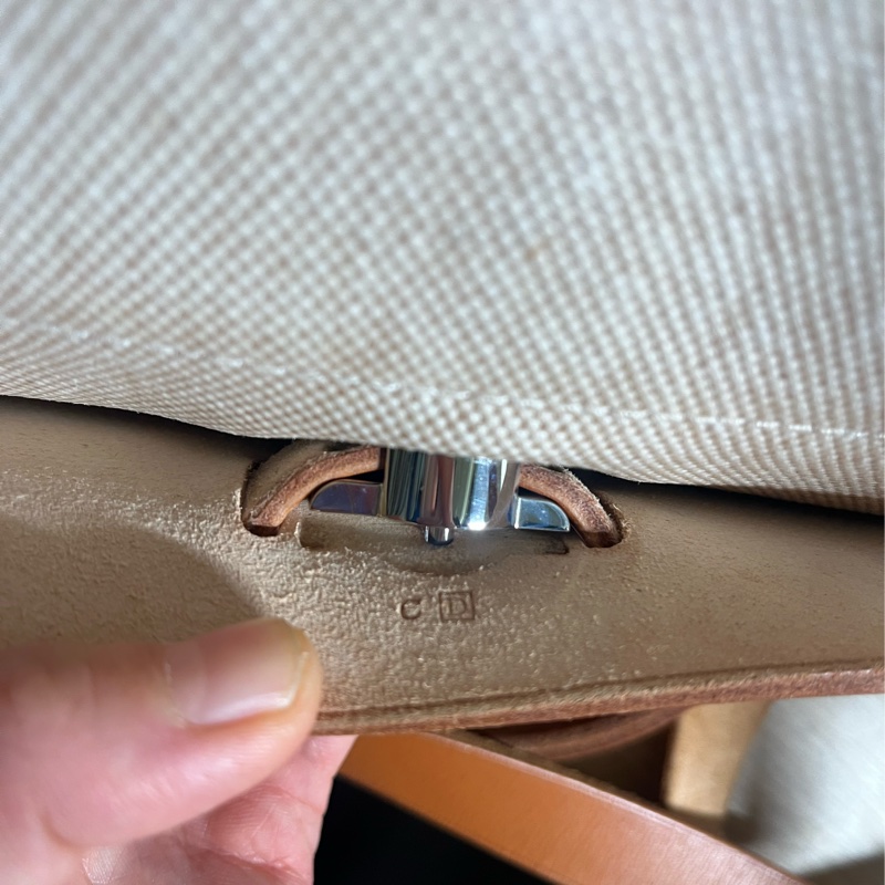 HERMES 棕拼黑帆布HERBAG31-36