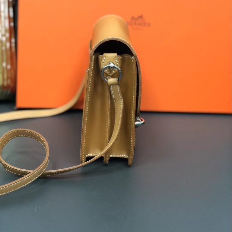 Hermes愛馬仕Roulis豬鼻子19金棕色馬鞍皮X刻-5
