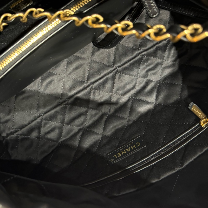 CHANEL 22BAG 稀有橫版 黑/金扣 24C-11