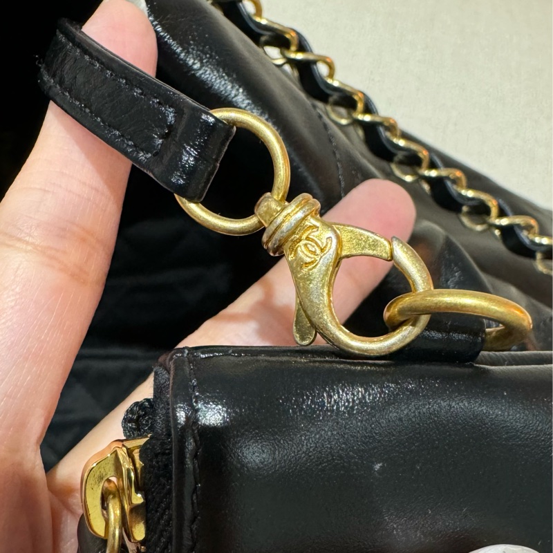 CHANEL 22BAG 稀有橫版 黑/金扣 24C-20
