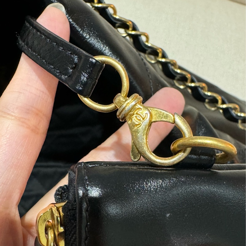 CHANEL 22BAG 稀有橫版 黑/金扣 24C-24