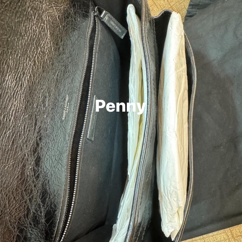 YSL NIKI復古油蠟皮 皮革中型手袋-3