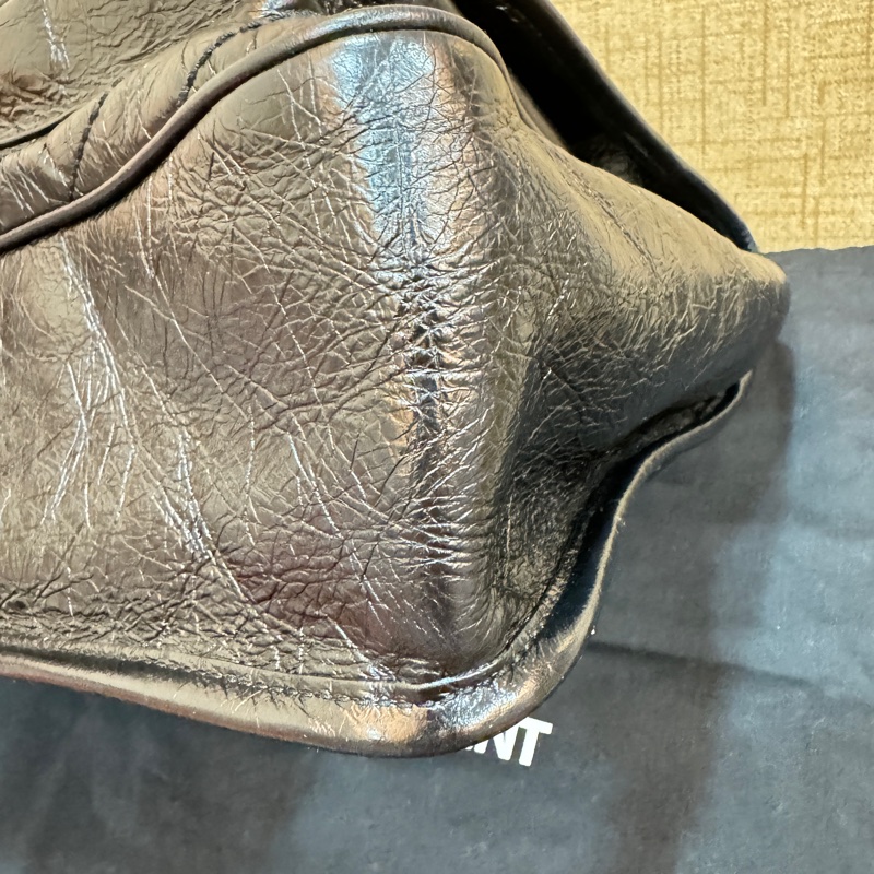 YSL NIKI復古油蠟皮 皮革中型手袋-9