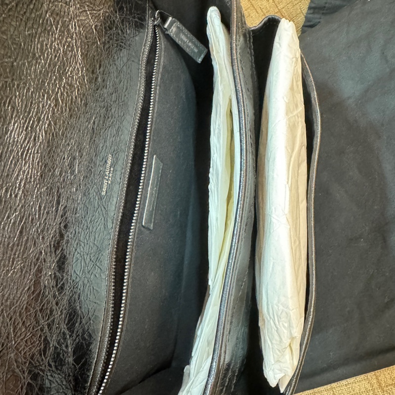 YSL NIKI復古油蠟皮 皮革中型手袋-10