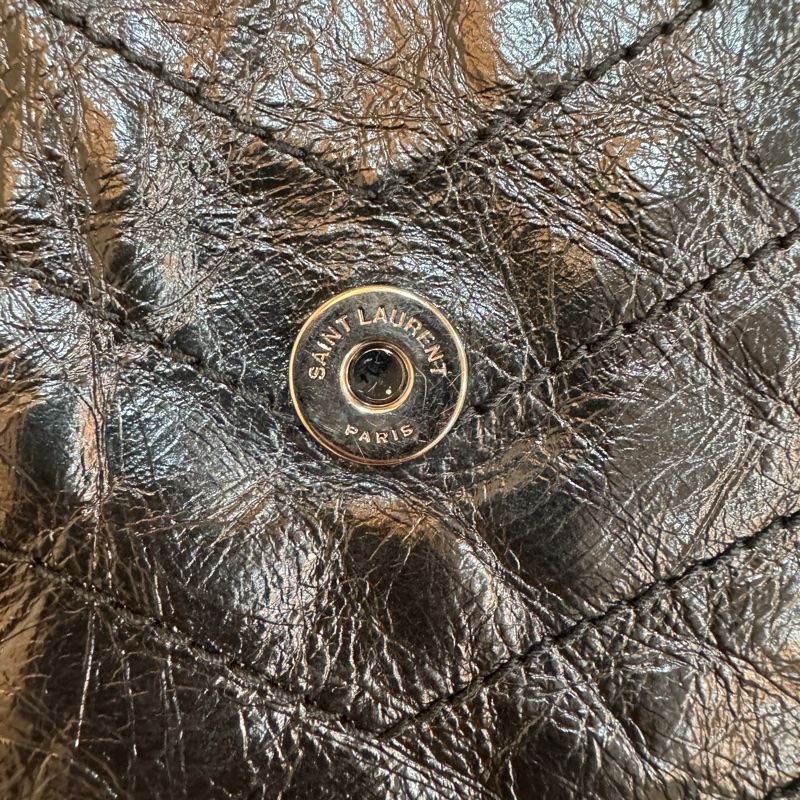 YSL NIKI復古油蠟皮 皮革中型手袋-12