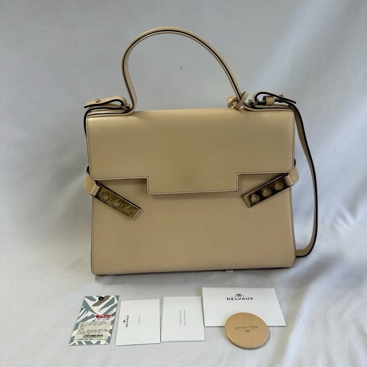 ❤️可議價❤️比利時皇室御用的百年皮件Delvaux DELVAUS Tempête MM大包Tourterelle I - Ivory-11