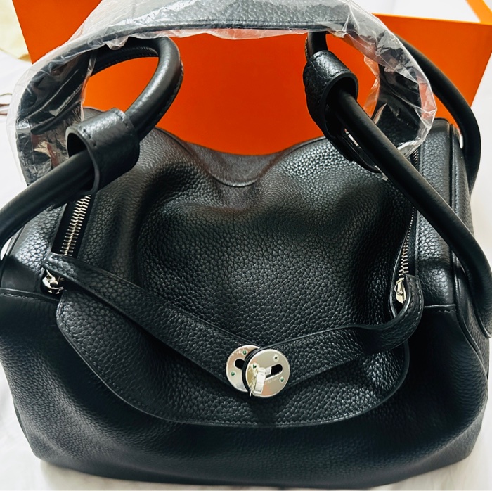 HERMES Lindy 34 TC牛皮轉釦手提包 肩背包兩用包(34CM/黑)愛馬仕限定款-5