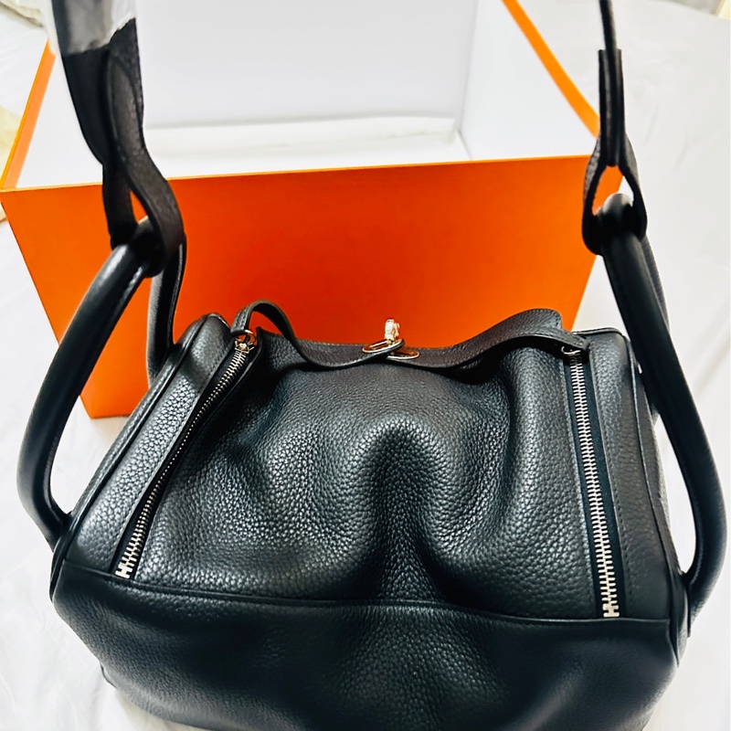 HERMES Lindy 34 TC牛皮轉釦手提包 肩背包兩用包(34CM/黑)愛馬仕限定款-6