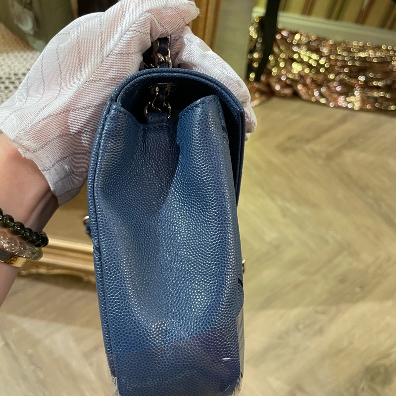 [已售出❌］🉑預定 CHANEL 雙C logo荔枝牛皮 23cm 銀扣 23開-6