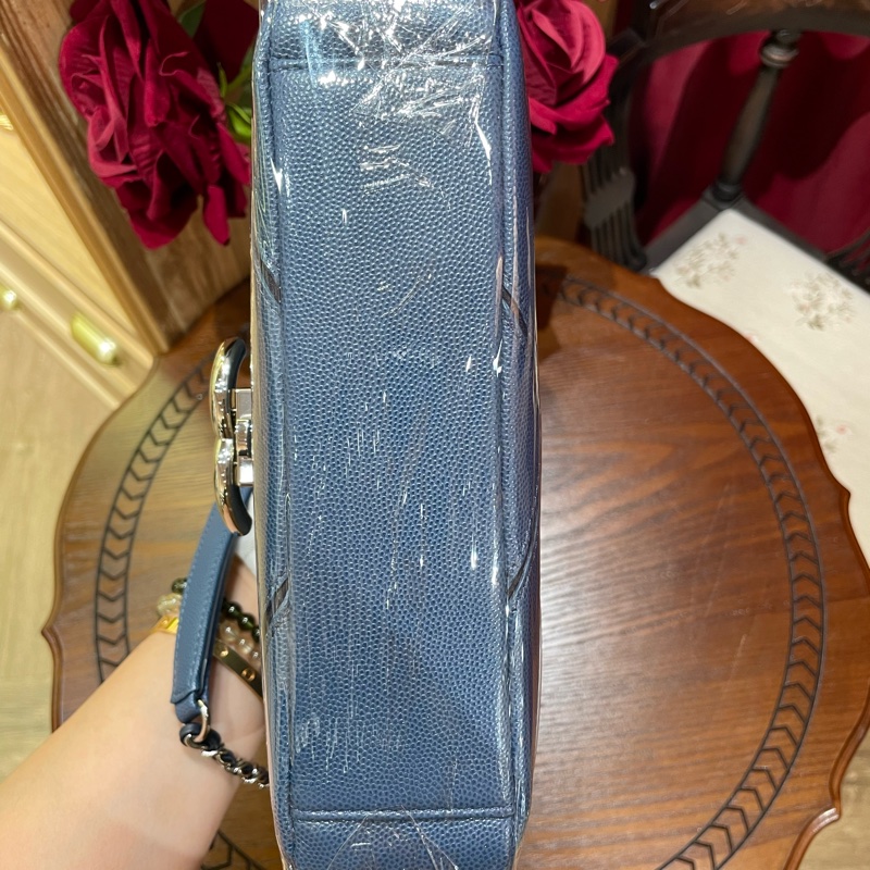 [已售出❌］🉑預定 CHANEL 雙C logo荔枝牛皮 23cm 銀扣 23開-9