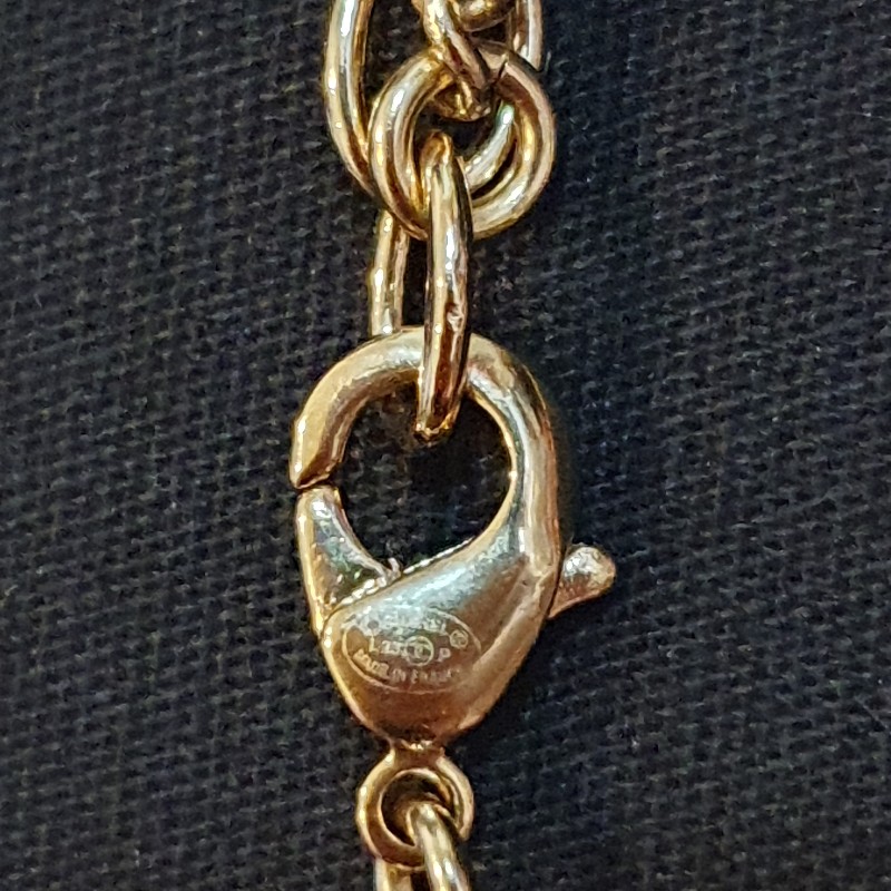 Chanel 香奈兒 經典款 雙C logo 金色+鑽 項鍊-9