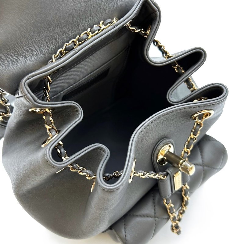 CHANEL Duma小羊皮後背包 - 灰-2