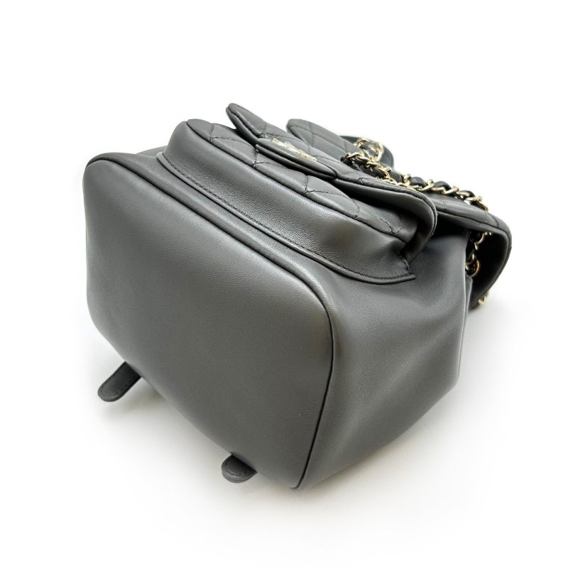 CHANEL Duma小羊皮後背包 - 灰-3