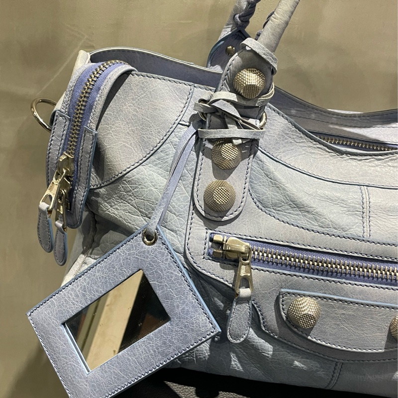 ▪️富貴選物FUGUEI▪️balenciaga 機車包 霧霾藍 city 包-3