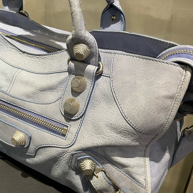 ▪️富貴選物FUGUEI▪️balenciaga 機車包 霧霾藍 city 包-5