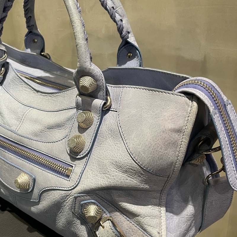 ▪️富貴選物FUGUEI▪️balenciaga 機車包 霧霾藍 city 包-6