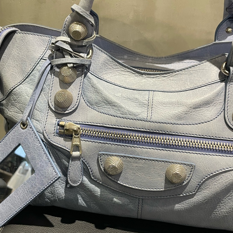 ▪️富貴選物FUGUEI▪️balenciaga 機車包 霧霾藍 city 包-7