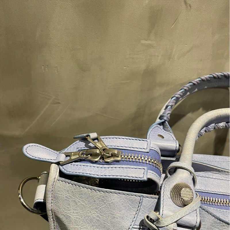 ▪️富貴選物FUGUEI▪️balenciaga 機車包 霧霾藍 city 包-9