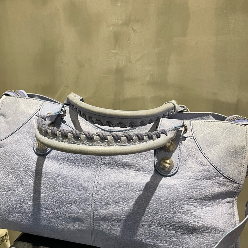 ▪️富貴選物FUGUEI▪️balenciaga 機車包 霧霾藍 city 包-11