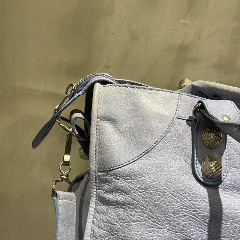 ▪️富貴選物FUGUEI▪️balenciaga 機車包 霧霾藍 city 包-12