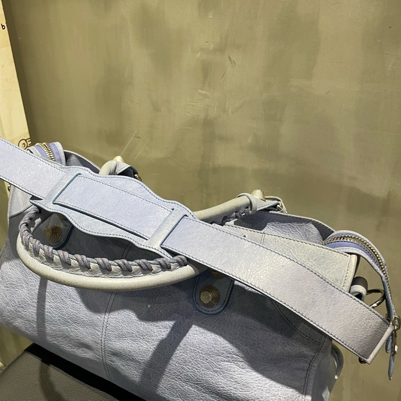 ▪️富貴選物FUGUEI▪️balenciaga 機車包 霧霾藍 city 包-14