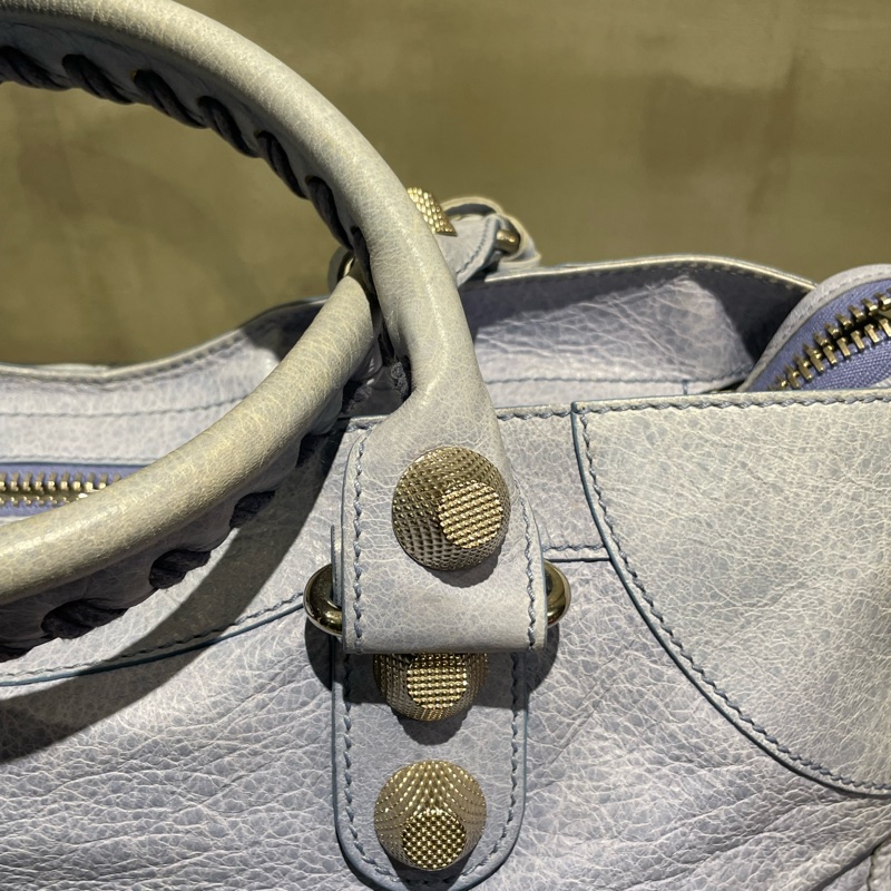 ▪️富貴選物FUGUEI▪️balenciaga 機車包 霧霾藍 city 包-15