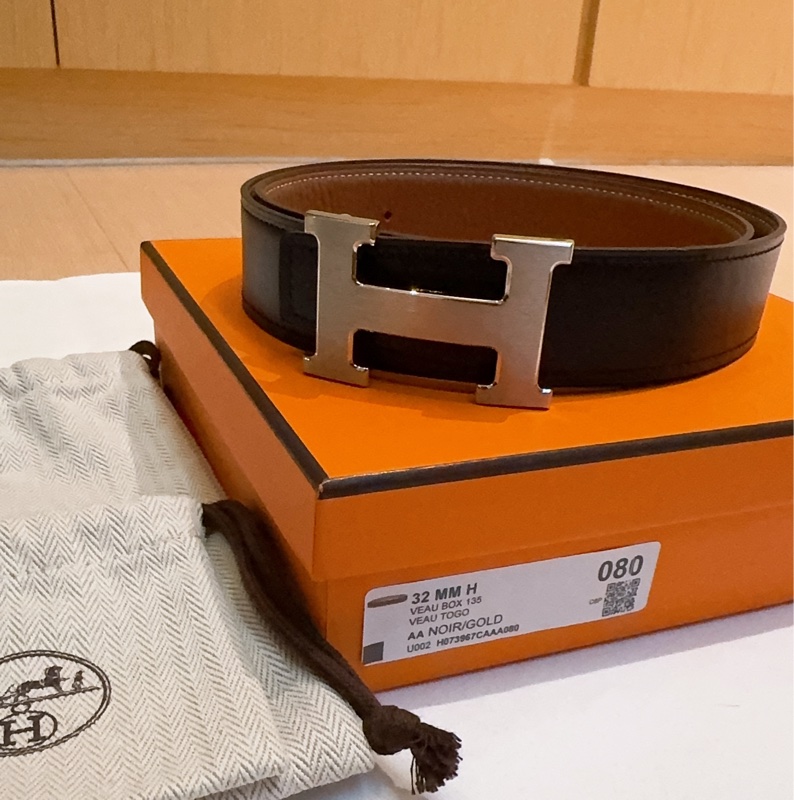 愛馬仕Hermes H皮帶釦 ＆ 雙面皮腰帶32 MM-5