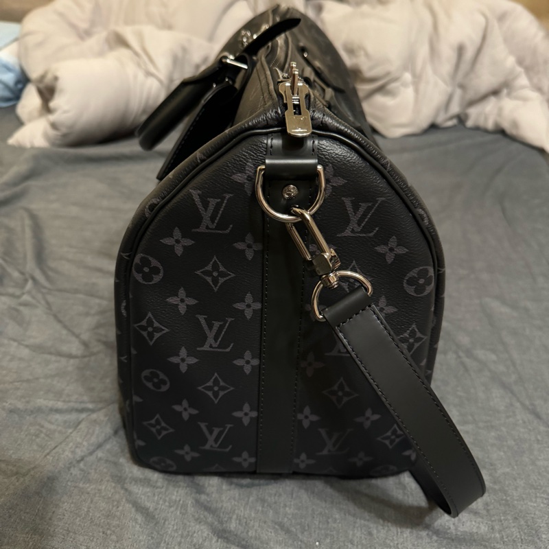 LV keepall 45 黑色帆布 9.9成新-1