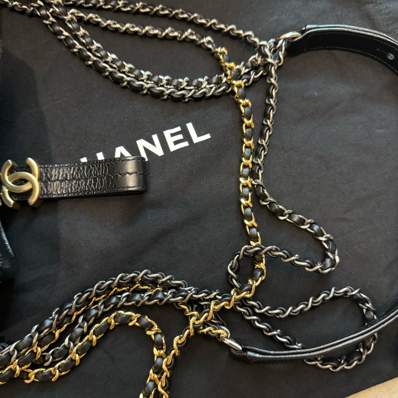 Chanel 香奈兒 小號流浪包 最美的黑白配色 全套含證-10