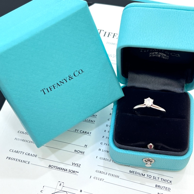Tiffany&Co 蒂芬妮31分經典六爪鑽戒#6碼-1