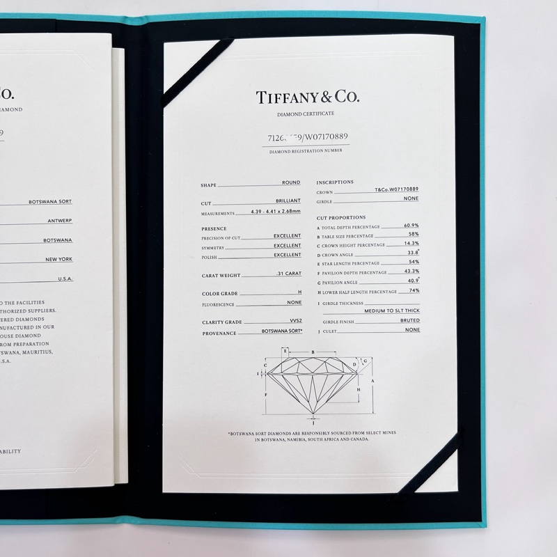 Tiffany&Co 蒂芬妮31分經典六爪鑽戒#6碼-2