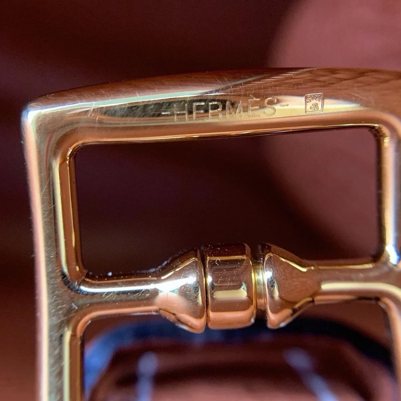 hermes愛馬仕 Halzan31南瓜色tc皮金扣Y刻 手提單肩包-8