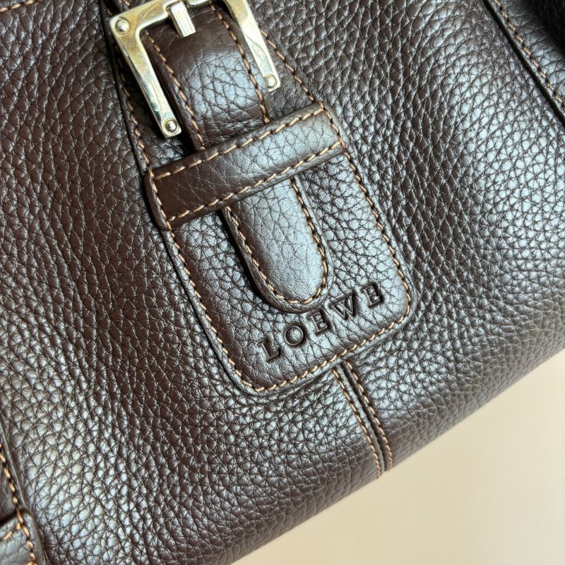 ::LOEWE:: 咖色皮革VINTAGE 80S Y2K 手提包 腋下包 加吊飾超可愛-2