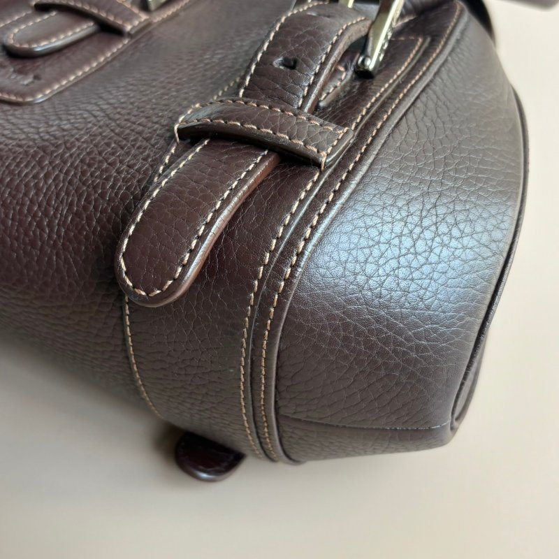 ::LOEWE:: 咖色皮革VINTAGE 80S Y2K 手提包 腋下包 加吊飾超可愛-6