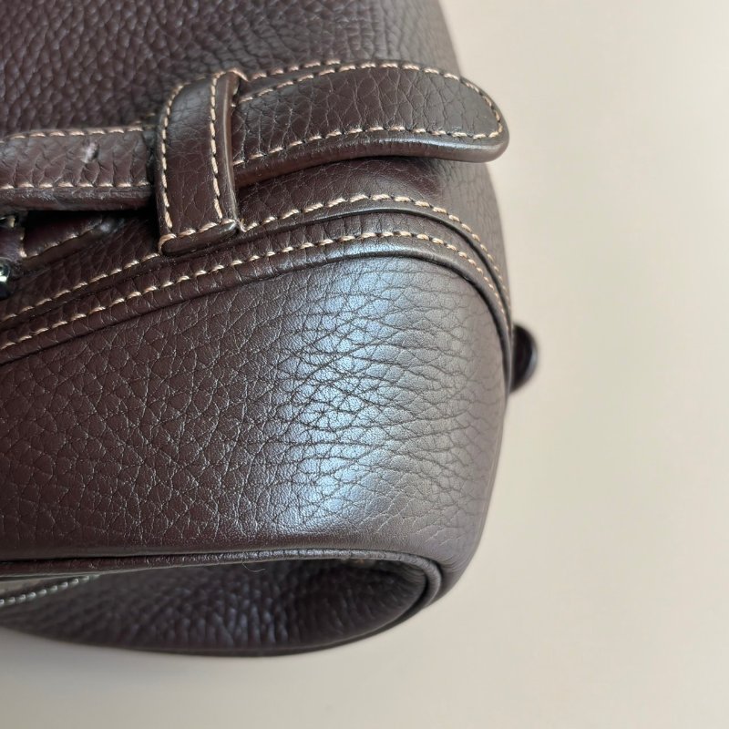 ::LOEWE:: 咖色皮革VINTAGE 80S Y2K 手提包 腋下包 加吊飾超可愛-8