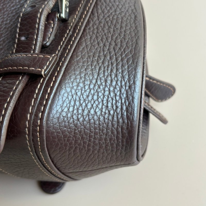 ::LOEWE:: 咖色皮革VINTAGE 80S Y2K 手提包 腋下包 加吊飾超可愛-9