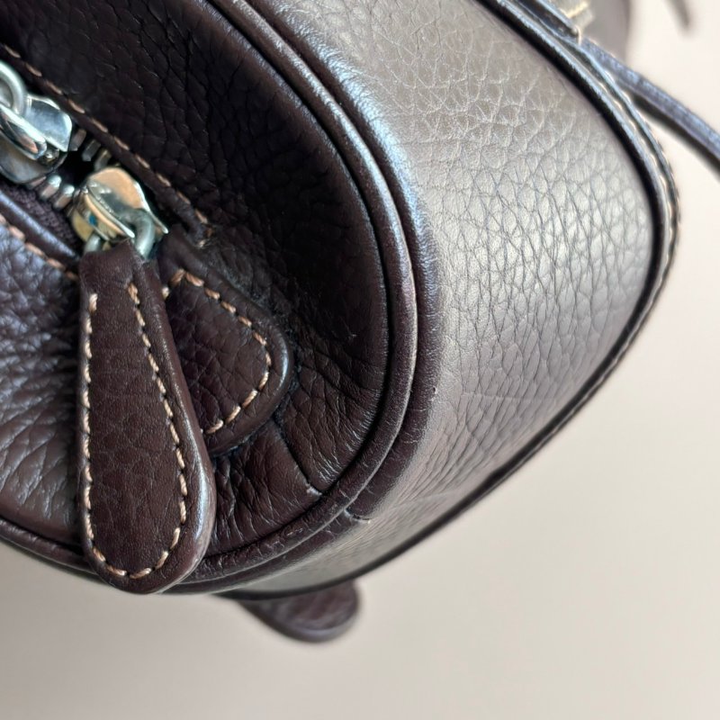 ::LOEWE:: 咖色皮革VINTAGE 80S Y2K 手提包 腋下包 加吊飾超可愛-10