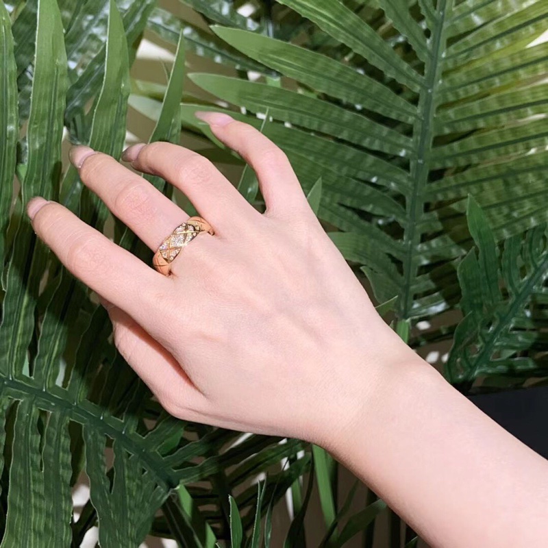 Chanel香奈兒coco crush黃金寬版鑲鑽58號戒指 2019年購入-4