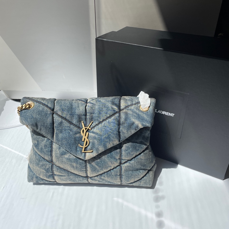 YSL Puffer 牛仔 中號-0